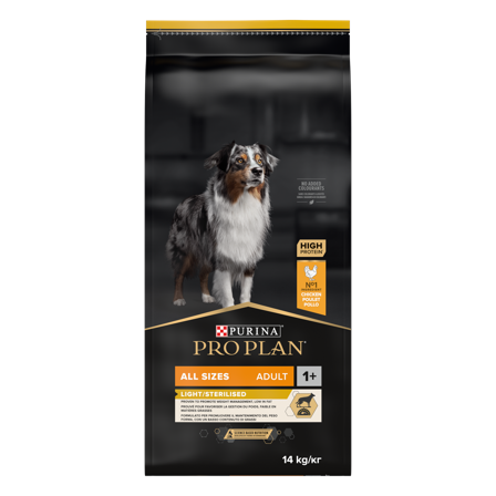Purina Pro Plan - Adult Light / Sterilisert Alle størrelser Tørrfôr til hunder 14 kg - Hund - Hundefôr & hundemat - Tørrfôr for hund - ZOO.no