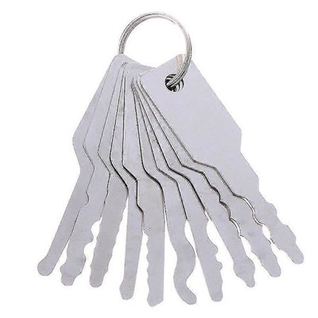 10x Rostfria Jiggler-nycklar Dubbelsidiga Bilupplåsning Låsöppning Reparationskit