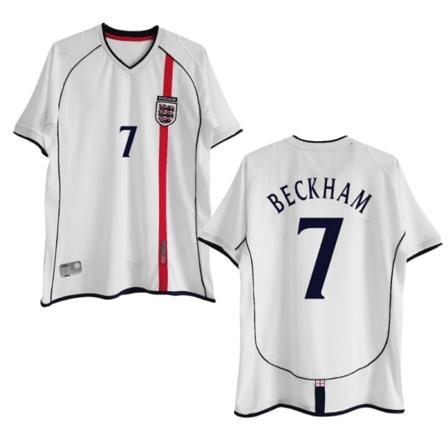 2002 England Hjemme Retro Trøye Nr 4 Gerrard Nr 7 Beckham Fotballtrøye S