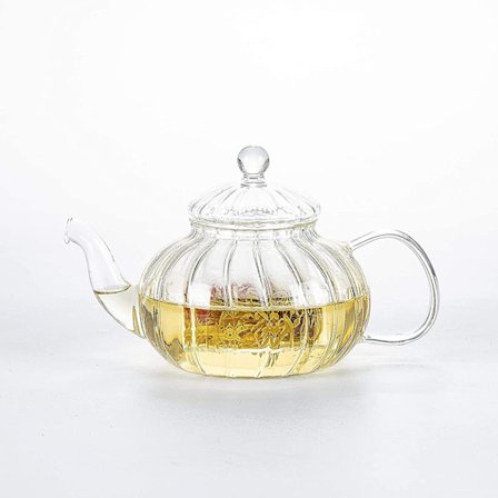 Glasstekanne med infuser i gresskar-design (600 ml gresskar-tekanne)