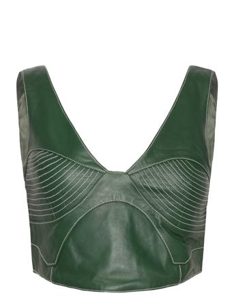 Jody Leather Top Green Hosbjerg
