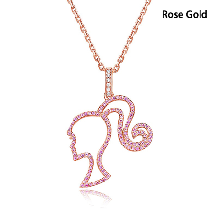 Barbie hul halskæde hjerte vedhæng Hale hængende kraveben Ch Rose Gold