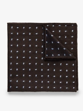 John Henric Men's Braunes Einstecktuch aus Grenadine Size Onesize