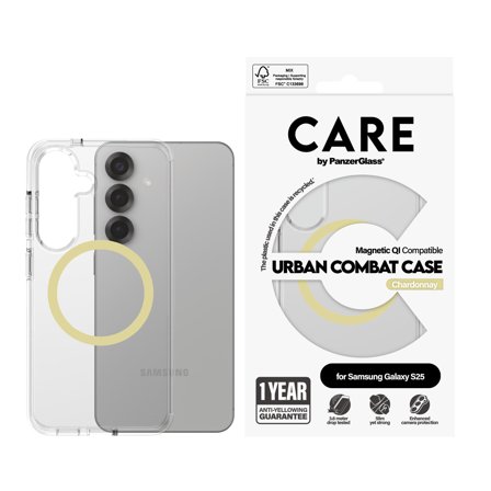 PanzerGlass CARE by PanzerGlass Flagship Case Transparent Urban Combat with Color1 QI Compatible Samsung S25