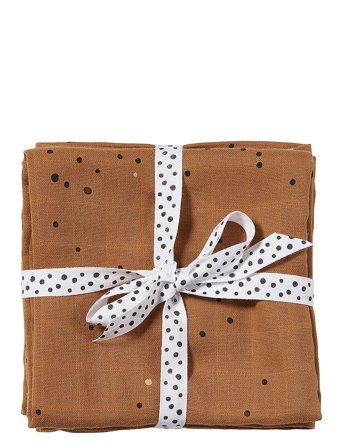 Swaddle 2-Pack Dreamy Dots Mustard Brown D By Deer