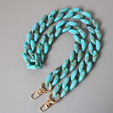 Blå - 1 stk., 2,5 cm bred, 85 cm lang, akrylkæde til damehåndtaske, håndtaskehåndtag, erstatningskæde til skuldertaske, mobiltelefonkæde.