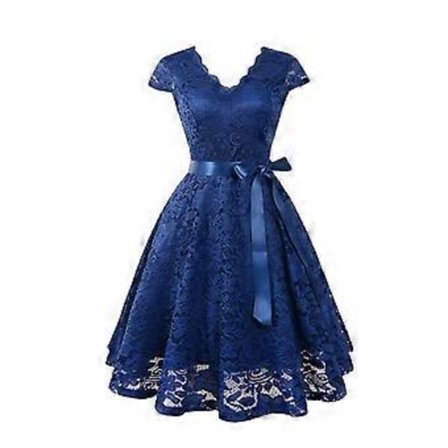 Dame Blondekjoler Cape Korte Ermer Ballkjoler Cocktailkjoler (S Navy)