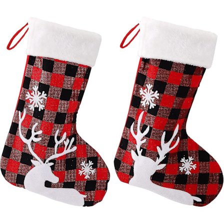Julstrumpa 2 Dekoration Öppen spis Julstrumpa Renstrumpa Goodiepåsar att fylla och hänga upp Stora idealiska juldekorationer Chris