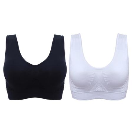 2x Sport Bh Svart Och Vit Multicolor S