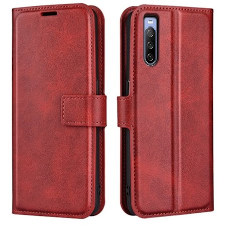 Skinn-etui i lommebok-stil for Sony Xperia 10 IV - Rød