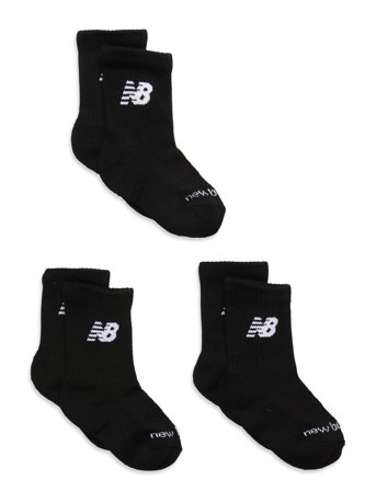 New Balance Youth Daily Essentials Cushion Crew Socks 3 Pack - Black - M
