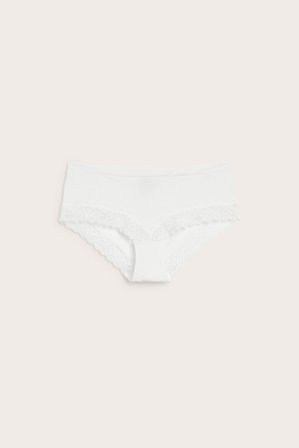 Kappahl | Hipstertruse med blonder | Hvit