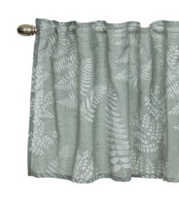 Yhdistelmänauhaverho Saniainen painetulla lehtikuviolla Vihreä