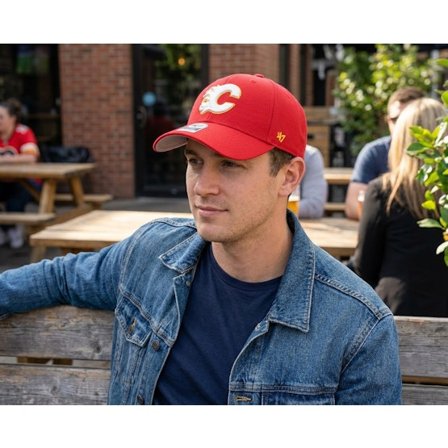 47 Brand - NHL Rød adjustable Caps - Calgary Flames Mvp Red/White Adjustable @ Hatstore