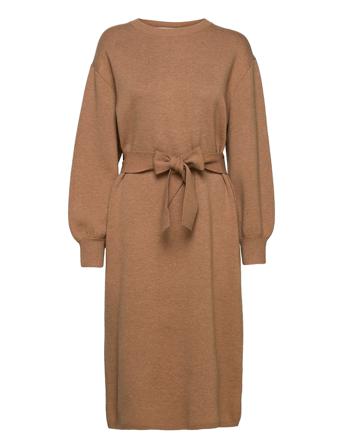 C_Fusiana Knælang Kjole Brun BOSS