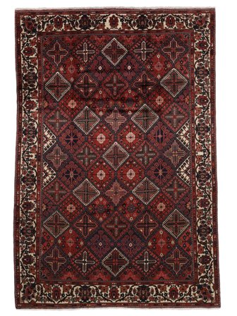 225X328 Tappeto Orientale Bakhtiar Fine Nero/Rosso Scuro (Lana, Persia/Iran)