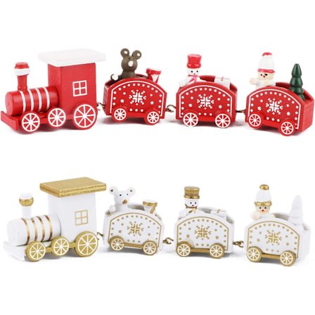 2 st små julgransdekorationer i trä