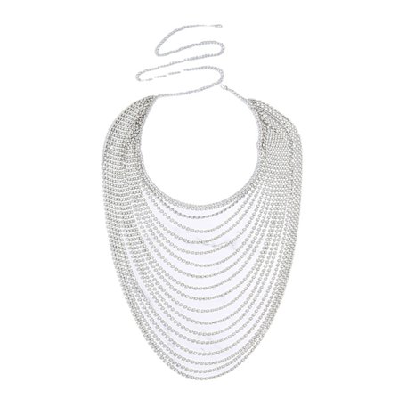1 st (Silver) nattbutikkstillbehör strasskjol Body Chain