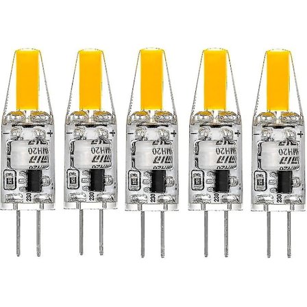 G4 Led 220v 3w 2700k Lämmin valkoinen 160lm, Silikoniset polttimot korvaavat perinteiset 30w halogeeniset polttimot, 5 yksikön pakkaus