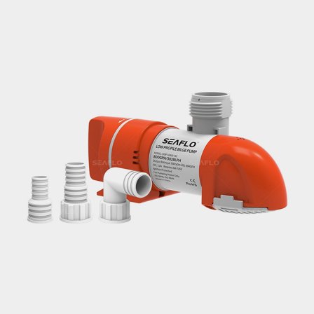 Nedsænkbar elektrisk lænsepumpe SEAFLO 14C-800 GPH (50 liter / minut), 24V, manuel driftstart, uden niveauføler