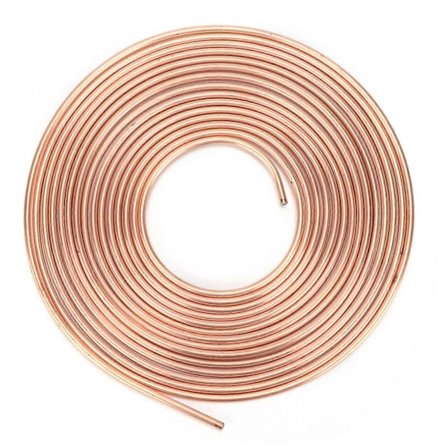 7,62 m Bremserør Kobber Nikkelbelagt 4,76 mm OD Spole Rull for Hydraulisk Bremse Drivstoffsystem (Gull)