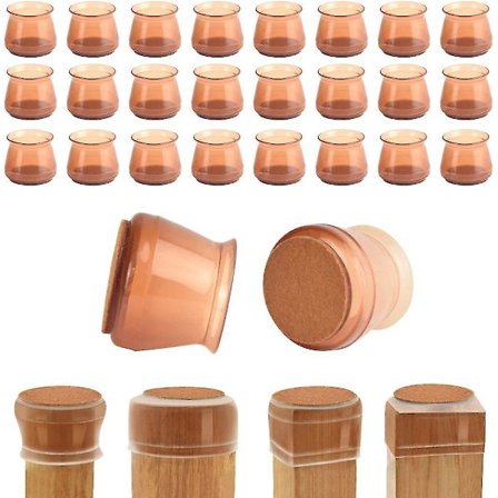 24 stk. silikone stolebenshætter med filt, runde silikone stolehætter møbelfødder skridsikre stolehætter stolebensbeskyttere til gulvbeskyttelse