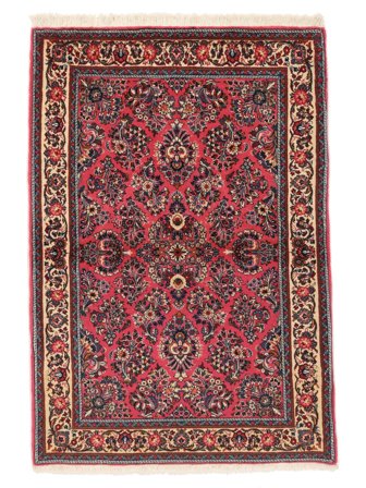 Sarough Fine Vloerkleed Oosters Donkerrood/Zwart (Wol, Perzië/Iran)