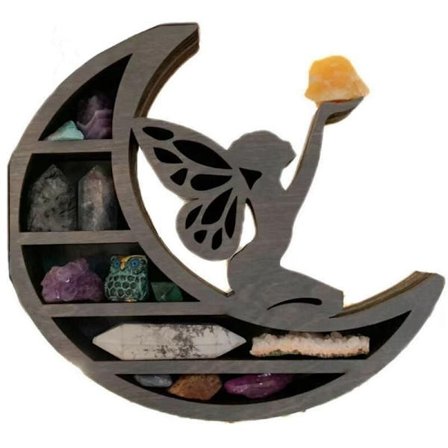 1 stk. Måne Elf Krystal Hylde Små Ornamenter Hylde Model Opbevaring Hylde Krystal Sten Opbevaring Hylde Hjem C