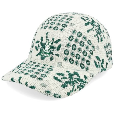 Kangol - Vihreä fitted Lippis - Kg Retro Quaint Spacecap White/Green Fitted @ Hatstore