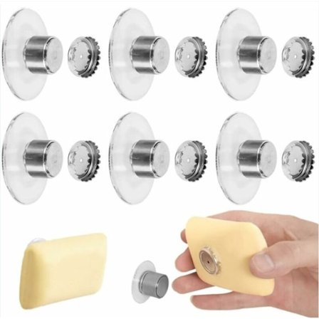 Magnetisk sæbeholder - 6 stk. - Belægning - Til badeværelsesvask osv.