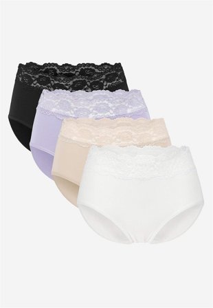 Cellbes of Sweden - Miditrosa i bomull 4-pack - lila / nougat / multi - för damer - 42/44