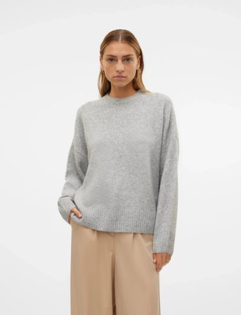 Vero Moda Vmboom Ls O-Neck Pullover Ga Noos - Grey - S
