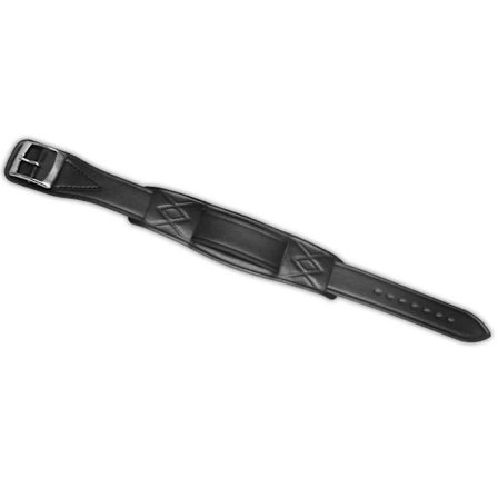 Militärband normal/XL med läderbit under spänne