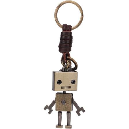 Vintage nøkkelring, metallrobot lær håndvevd nøkkelringer veske sjarm par anheng for jubileumsfest eksamen Ch