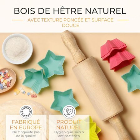 (29,5*6cm) Kjevler - Kjevle med metallstav - Kjevle