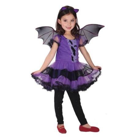 Lila Fladdermus Halloween Kostym För Flickor 150cm