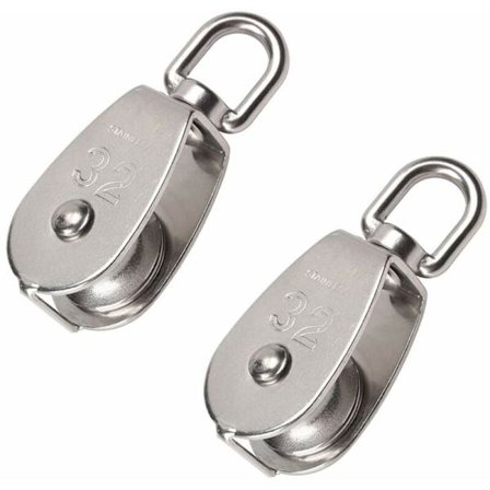 2 stk. 32mm enkelt remskive 304 rustfrit stål løfte remskive remskive kapacitet løft 250kg - sølv