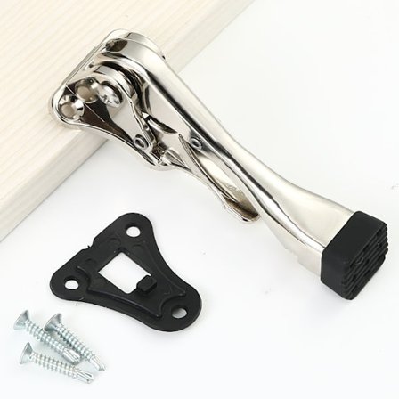 Sparkspark Dörrstopp 10 cm - 1-pack Dörrstoppar för dörrens nederkant, justerbart dörrstopp med en knapptryckning, tillverkat av zinklegering, 