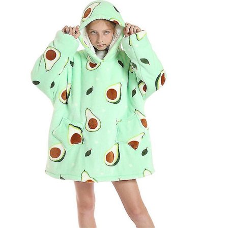 Blanket Hoodie Varm Blød Sherpa Fleece Oversized Bærbar Hætte Blanket Kompatibel med Piger Drenge Teen Gaver Julegave