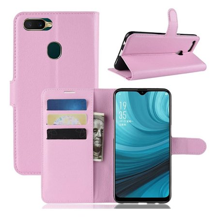 Simple Oppo A7 flip fodral - Rosa