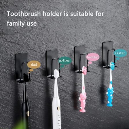 /#/4 st väggmonterad elektrisk tandborsthållare med lim för badrum/#/