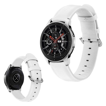 Samsung Galaxy Watch (46mm) äkta läder klockarmband - vit