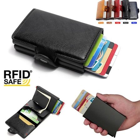 Card case Anti-theft with signal blocking RFID- Leather 5 Colors