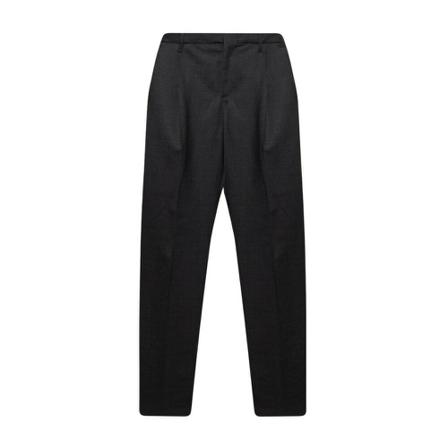 Versace, Wool pleat-front trousers Grijs, Heren, Maat:M,wol