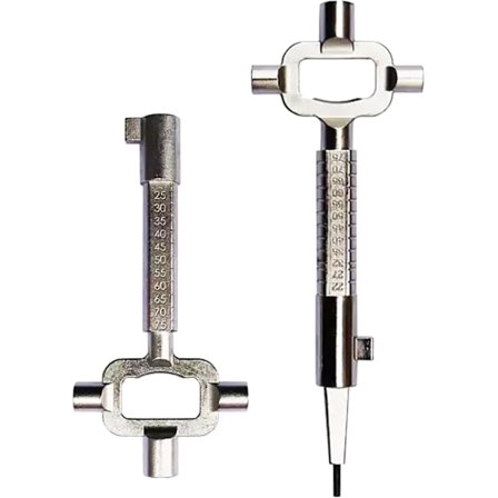 Sett med 2 elektriske skapnøkler - Byggenøkkel - Arkitektnøkkel - Døråpningsverktøy - Universell byggenøkkel - Multifunksjonell byggenøkkel