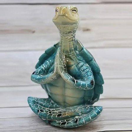 Zen Sköldpadda Meditationsfigur - Hantverkad Hartssköldpadda Staty för Hem & Trädgårdsdekoration