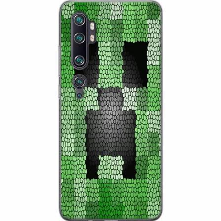Xiaomi Mi Note 10 Pro Genomskinligt Skal Creeper / Minecraft