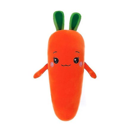 Dun bomull gulrot plysj leketøy kreativ stor pute med lang stripe grønnsaksdukke sovepute-1(40cm)