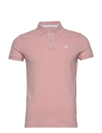 Hco. Guys Knits Polos Short-sleeved Lyserød Hollister