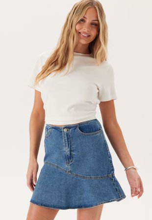 VILA - Vijessie Rw Short Denim Skirt - Medium Blue Denim - Kläder - - Bubbleroom